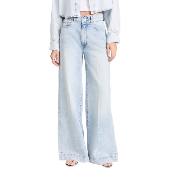 DL1961 Denim - Dl1961 'Hepburn' Blue Cotton Wide Leg High Rise Denim Jean Size 26